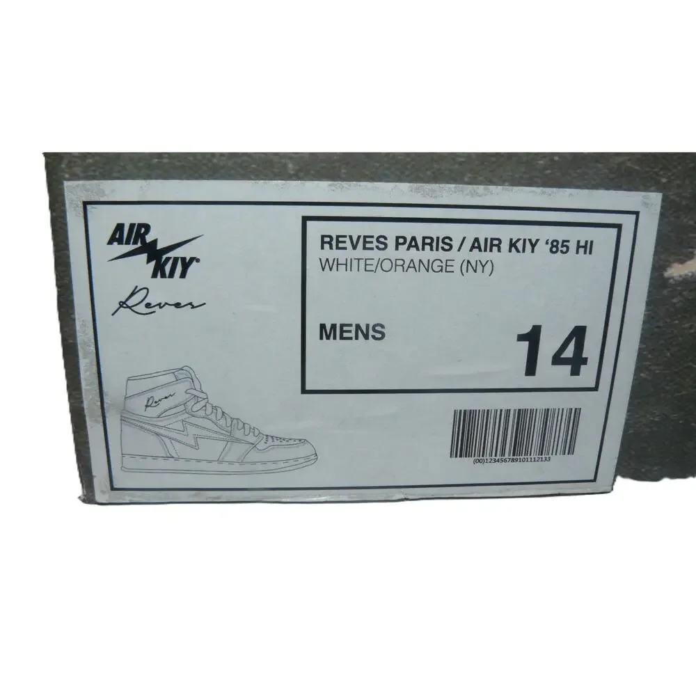 Reves Paris Air Kiy 85 High NY Edition White Orange Sneakers Mens Sz 14 NWT